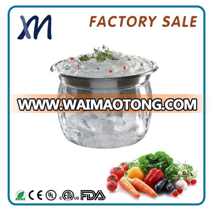 High Quality Certification Approved Customized Dip Bowl on Ice Stainless Steel Salad Plastic Bowl